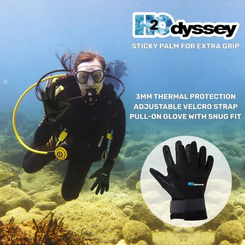 Miniatura 4 de H2ODYSSEY Guantes Therma de buceo de neopreno de 0.118 in - Guantes de agua de cinco dedos