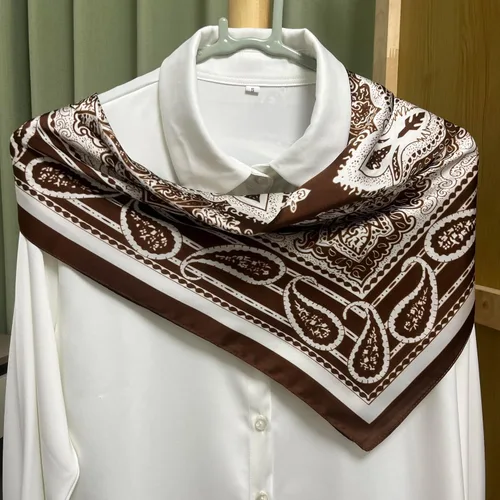 Miniatura 70 de FONYVE - Pañuelo de satén sedoso de tamaño mediano para mujer, cuadrado, 27.5 x 27.5 pulgadas