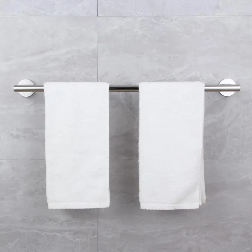 Miniatura 7 de SUS 304 - Toallero de acero inoxidable de 24 pulgadas montado en la pared para baño, estilo moderno, acabado pulido