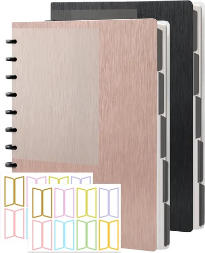 Miniatura 13 de Cuaderno de espiral encuadernado en disco Yoment Personalizable Diario en espiral recargable Cuaderno de 5 asignaturas con páginas removibles 120