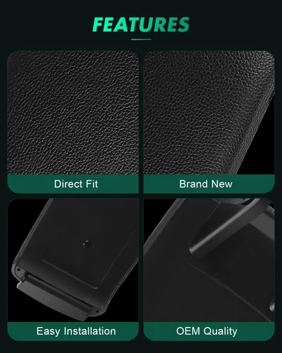 Miniatura 3 de SCITOO Funda de repuesto negra para reposabrazos para consola central para Audi A4 A6 S4 2000-2008