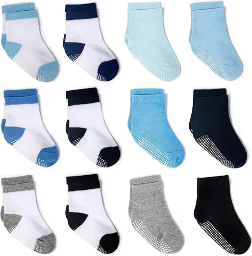 Miniatura 24 de Zaples - Calcetines con suela antideslizante y altura media para bebés, niños y niñas Negro