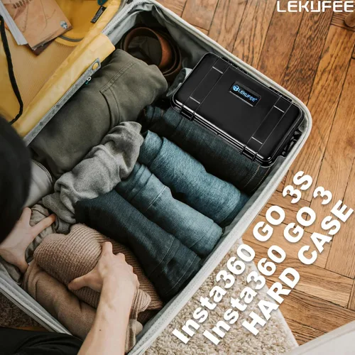 Miniatura 7 de Lekufee Funda rígida impermeable de viaje para Insta360 GO 3S/3, cámara de acción, cámara de vlogging y accesorios (solo funda)