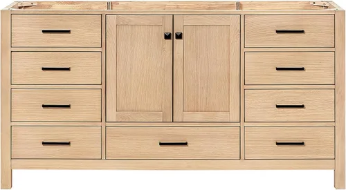 Miniatura 58 de ARIEL Cambridge - Mueble base de tocador de baño de 36 pulgadas, madera maciza, 2 puertas de cierre suave, 5 cajones de cola de milano