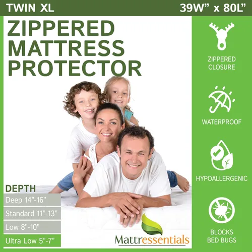 Miniatura 12 de Protector de colchón completo con cremallera (5 a 7 pulgadas de profundidad), funda de colchón impermeable para chinches de cama, funda