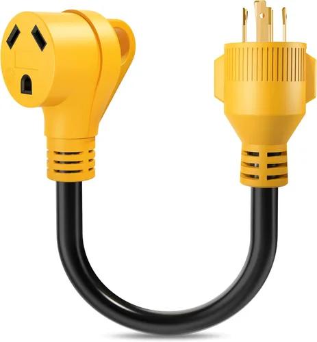 SnowyFox Cable adaptador de generador RV de 30 amperios a 30 amperios, cable adaptador de 4 clavijas NEMA L14-30P con bloqueo macho a receptáculo
