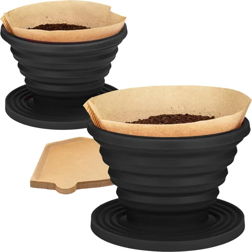 Miniatura 11 de COLETTI Sierra Camping Gotero de Café Pour Over — Gotero de Café Pour Over Plegable — Incluye Paquete de Filtros de Papel [Negro, Paquete de 1]