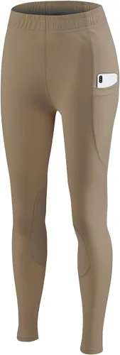 Miniatura 57 de baleaf Pantalones de equitación para niñas, pantalones ecuestres para niños, con parche en la rodilla, bolsillo con cremallera