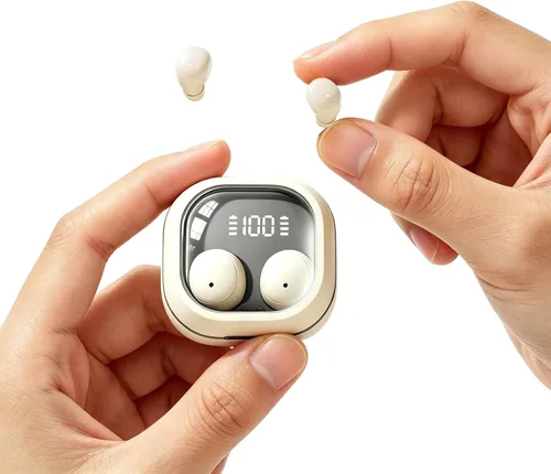 Xmenha Mini auriculares invisibles pequeños ocultos inalámbricos Bluetooth para el trabajo, auriculares ultra pequeños, canal de sueño, pequeño,