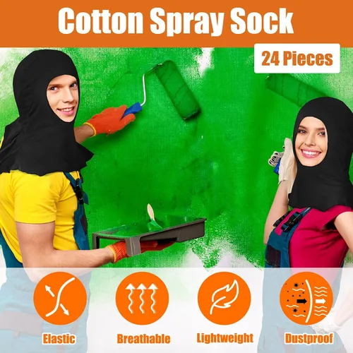 Miniatura 5 de Calcetines en aerosol para pintores, máscara para el cabello, unisex, adulto, cubierta de cabeza, máscara de pintura de algodón suave, máscara