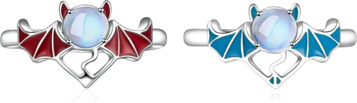 Miniatura 2 de Anillos a juego para parejas para mejor amiga, tamaño ajustable, lindo anillo de promesa de boda, joyería para mujeres, hombres, él, ella, juego