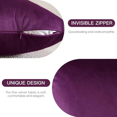 Miniatura 7 de OTOSTAR Fundas de Almohada Decorativas de Terciopelo Suave 24 x 24 Pulgadas Fundas de Cojín Cuadradas Sólidas Decoración del Hogar Fundas