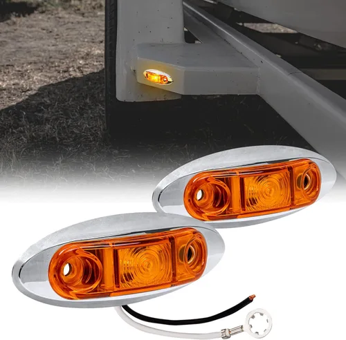 Miniatura 14 de TRUE MODS - Kit de 2 luces marcadoras LED ámbar de 2.5 pulgadas para remolque [DOT FMVSS 108] [SAE P2] [Montaje en superficie] [Impermeable IP67]