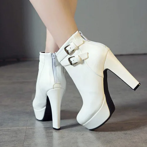 Miniatura 13 de Scaoruki Zapatos de otoño de moda para mujer, botines de tacón de bloque