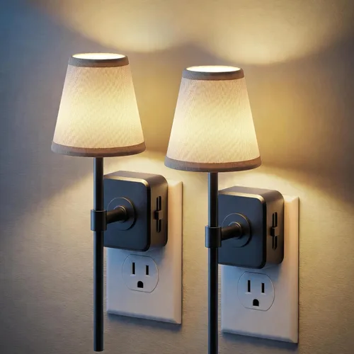 Miniatura 21 de JandCase Luz Nocturna de Vela, Luces Nocturnas que se Enchufan a la Pared, Blanco Suave 3000K, Brillo Ajustable 0-100LM, Sensor de Anochecer a