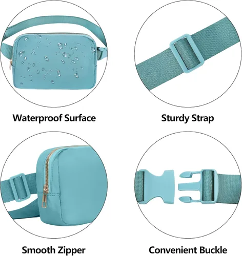Miniatura 98 de Riñonera cruzada para mujeres y hombres, bolsa para cinturón para senderismo con correa ajustable, riñonera para correr, entrenamiento, deportes
