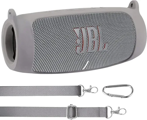 Miniatura 16 de co2CREA Funda de silicona para altavoz Bluetooth impermeable JBL Charge 5, funda de viaje de silicona portátil con mosquetón, funda protectora