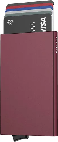 Miniatura 12 de VULKIT - Cartera desplegable, tarjetero delgado y minimalista para hombres y mujeres con bloqueo RFID, mini estuche de metal, Verde esmeralda, S