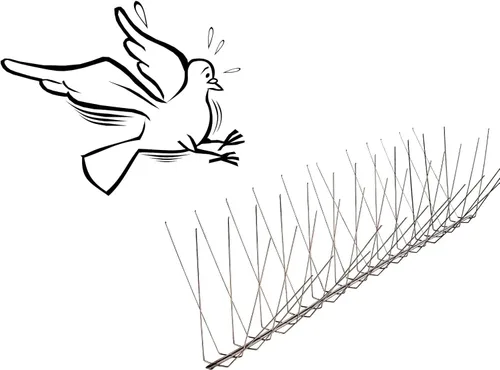 Nixalite Pigeon Spike - Pico de acero inoxidable para pájaros (tiras de 10 pies, 5-2 pies)