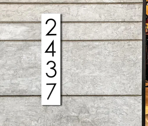 Miniatura 5 de Números de casa para exteriores Placa de números de casa disponible en VERTICAL y HORIZONTAL Señal de placa de dirección Números de dirección