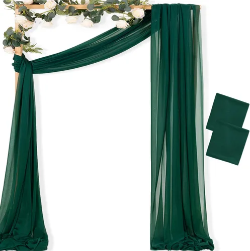 Miniatura 45 de MLMC 1 panel de tela para arco de boda azul bebé, 29 x 20 pies, cortinas de gasa extralargas transparentes de 6.6 yardas, paneles de cortinas