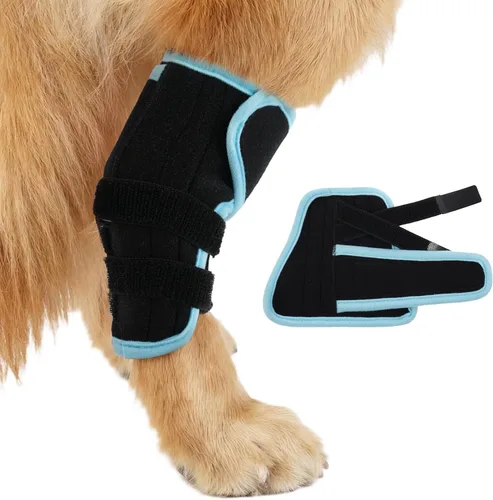 Miniatura 11 de Kuoser Soporte de pierna de perro pequeño, envoltura de compresión para patas delanteras y traseras, rodillera ajustable para perro, soporte