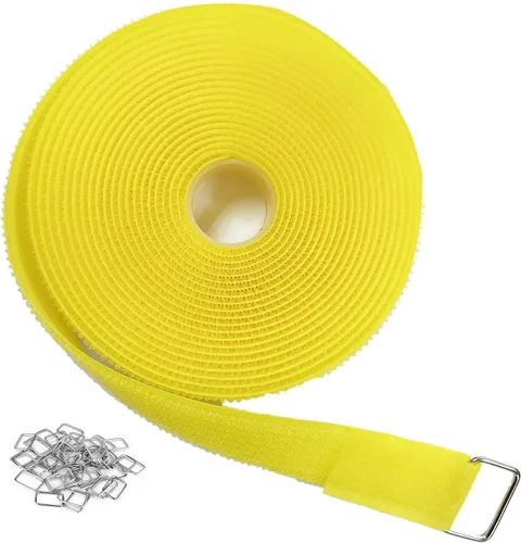 Miniatura 17 de YMCRLUX Correas de gancho y bucle de 1 x 16 pies con 25 hebillas de metal, correas de cable de fijación ajustables, correa de cincha cortada a