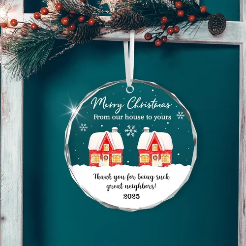 Miniatura 6 de Adorno de Navidad de vecino 2025 – Regalos de Navidad pensados para vecinos, adornos acrílicos para vecinos amigos, mejores amigos, regalos