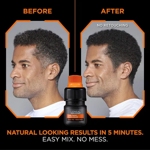 Miniatura 2 de L'Oreal Paris Men Expert One Twist - Tinte permanente de cabello para hombre, sin ensuciar, para cubrir canas, aplicación sencilla, sin mezclar y 02