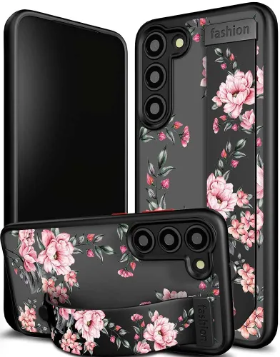 Miniatura 111 de Compatible para Samsung Galaxy S23 Funda Bonita con Correa Soporte Dedo Kickstand, Fundas de Silicona Geniales de Diseñador Funda Cover - Mariposa