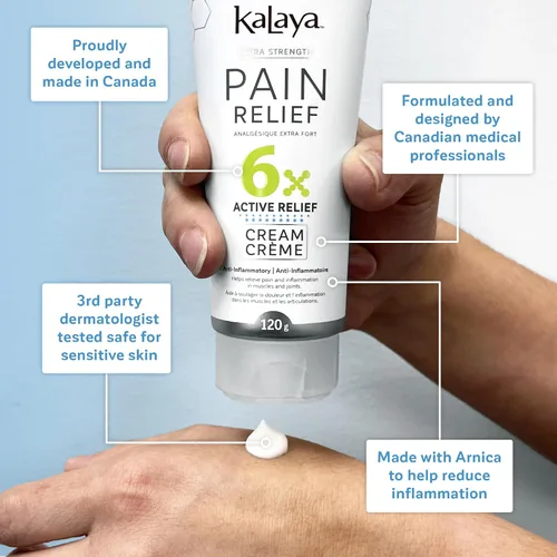 Miniatura 3 de Crema de Alivio del Dolor Kalaya con Árnica para Músculos y Articulaciones – 6 Ingredientes Activos Naturales con Alivio Duradero y de Acción Rápida