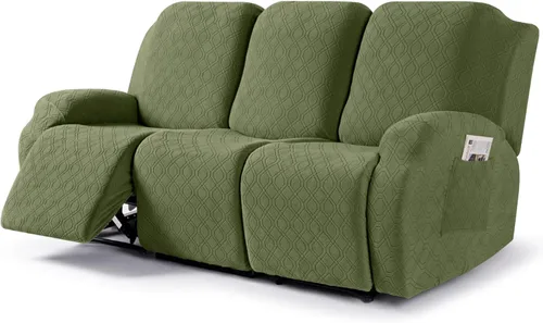 Miniatura 22 de VANSOFY Funda para silla reclinable, 3 piezas elásticas para silla reclinable, funda suave para silla reclinable, protector de muebles para perros