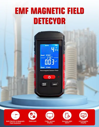 Miniatura 3 de Probador de radiación electromagnética EMF medidor contador digital detector de radiación electromagnética AMF118A