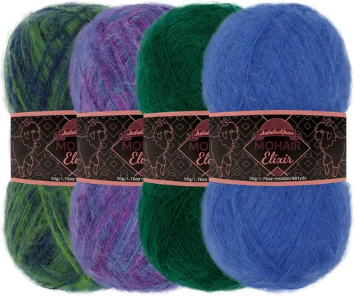 Miniatura 107 de JubileeYarn Mohair Elixir Yarn - 50g/Skein Baby Wool Blend - Cosmopolitan - 1 Skein