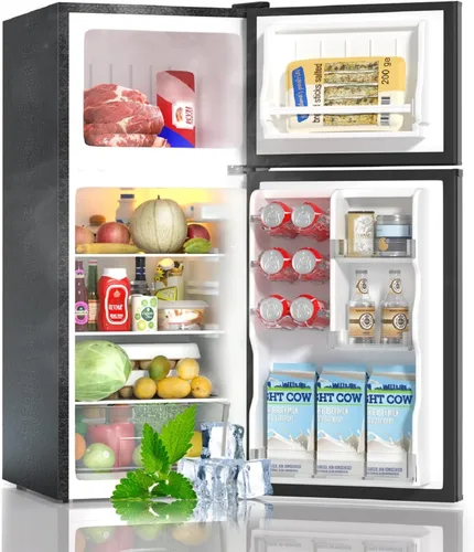 BANGSON - Refrigerador pequeño de 4.0 pies cúbicos con congelador, mininevera con congelador superior, para departamento, dormitorio, residencia de