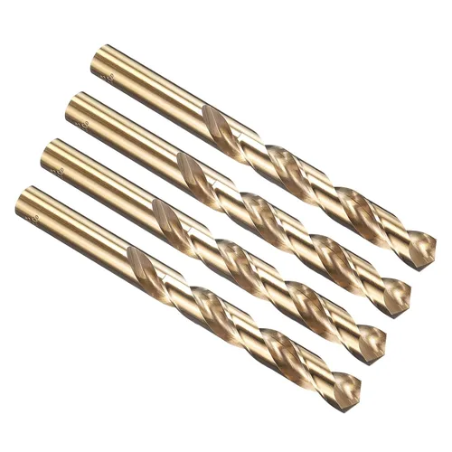 Miniatura 208 de PATIKIL Broca Jobber de 0.039 in, vástago recto M35 cobalto 5% acero de alta velocidad 135° acabado dorado para metal duro de acero inoxidable - 2