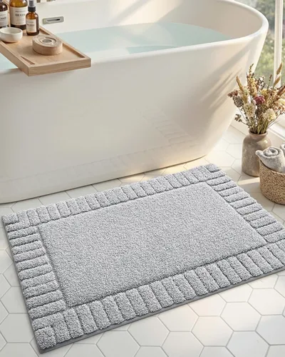 Miniatura 15 de DEXI - Alfombras de baño de 16"x24", alfombras antideslizantes para el suelo del baño, alfombra de baño ultrasuave y absorbente para la ducha, Beige