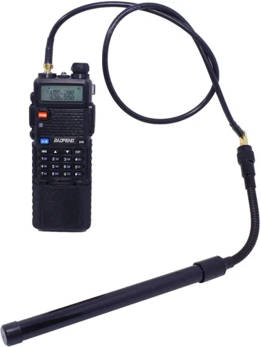 Miniatura 6 de Abbree SMA - Antena de banda dual hembra VHF/UHF 144/430 MHz antena de látigo suave de alta ganancia para radio bidireccional Baofeng UV-5R UV-82.