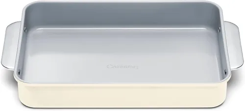 Caraway Sartén rectangular de cerámica antiadherente de 9 x 13 pulgadas, revestimiento de cerámica naturalmente resbaladizo, no tóxico, libre de