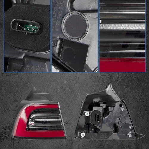Miniatura 4 de Luz trasera para Tesla Modelo 3/Modelo Y 2020-2022, luz trasera exterior del automóvil, 5 cables, lámpara de freno trasera izquierda de repuesto