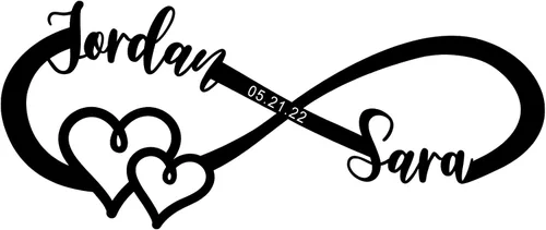 Letrero de infinito personalizado, letrero de corazón infinito, detalles de decoración del hogar, placa de letrero de amor, regalos de festivales,