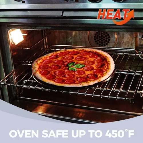 Miniatura 7 de HONGBAKE Bandeja para Pizza de 14.8 Pulgadas con Agujeros, Paquete de 2 Bandejas Antiadherentes para Pizza para Horno, Bandeja de Pizza Perforada