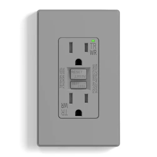 Miniatura 29 de ELEGRP Salida GFCI para Exteriores, Receptáculo GFI Eléctrico de Autoprueba de 15 Amperios con Diseño Más Delgado, Receptáculo GFCI Resistente a