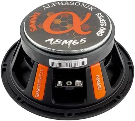 Miniatura 6 de Alphasonik 1 par de altavoces ABM65 de la serie DYNAMIS de 6.5" 600 vatios máx. 150 vatios RMS de rango medio para audio de coche de 4 ohmios