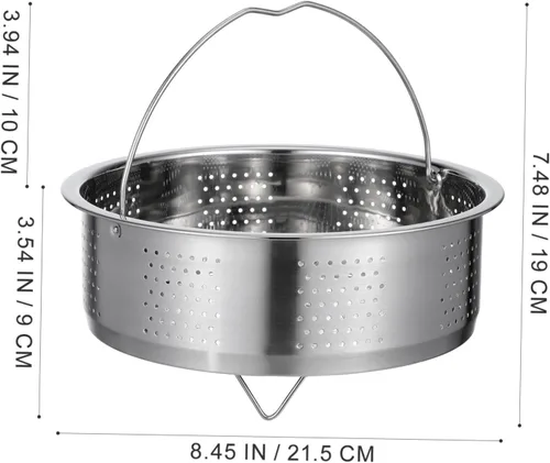 Miniatura 2 de DOITOOL Cesta de vapor de acero inoxidable para olla, 8.65 pulgadas/8.7 in, cesta de vapor para verduras, estante para cocinar al vapor con asa