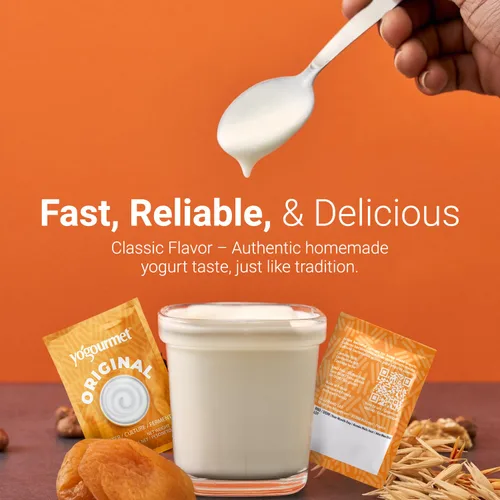 Miniatura 5 de Yogourmet Iniciador de yogur (6 sobres = 6 cuartos de galón de yogur) - Haz yogur en casa - Cultivo básico - Todo natural, sin gluten, kosher, halal