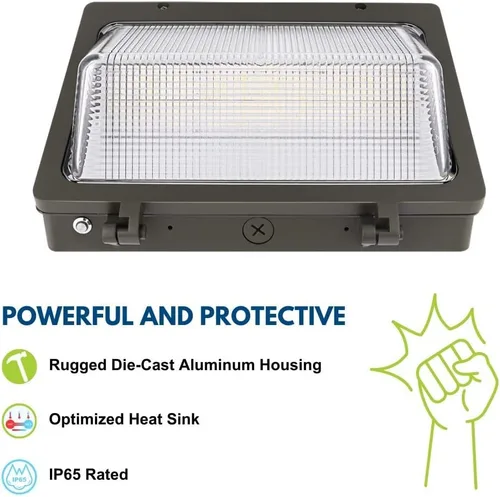 Miniatura 7 de Konlite KWPT - Paquete de luz LED de pared, seleccionable 63 W/53 W, 8,850 lúmenes, CCT ajustable 5000 K/4000 K/3000 K, regulable, 120-277 V