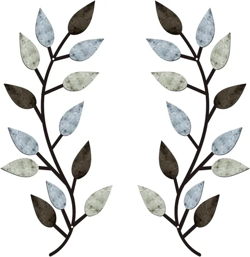 Miniatura 12 de Zhengmy 2 piezas de metal hoja de árbol decoración de pared de hoja de olivo vid hoja de olivo arte de pared sala de estar, decoración de pared