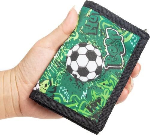 Miniatura 4 de Billetera para niños y niñas, cartera para niños pequeños, billetera de lona triple para exteriores, para niños y niños, cartera novedosa
