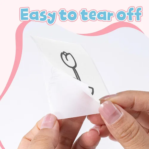 Miniatura 6 de Phomemo Papel adhesivo blanco - para mini impresora Phomemo T02/T02Pro/Q02E/M02X/Y02C/Q02, para notas de estudio, fotos, bricolaje, calcomanías
